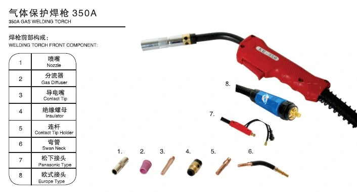 CO2 Gas MIG / Mag Copper Industrial Cable Welding Torch